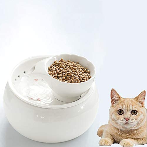 FEENGG 1.5L Ceramic Drinking Water Fountain,Pet Water Fountains for Cats and Dogs,Electric Pet Water Dispenser with Quiet Pump Filters