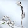 Pet Shower Set, Pet Bath Faucet Spray Dog Shower for for Washing Pets, Bathing Child and Cleaning Tub Hand Shower Spray Faucet Attachment with Hose (Chrome)