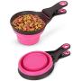 SWEETPET Silicone Measuring Cups for Pet Dog and Cat,3 in 1 Collapsible Sealing Clip for Storage Bag,Pet Food Scoop 1/2 Cup/1 Cup/2 Cup Capacity