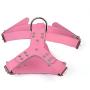 LXLP Pet Vest Harnesses，Silver Rivets Studded Genuine Leather Dog Harnesses for Large Dogs