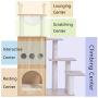 PAWZ Road Modern Cat Tree, Cat Sky Castle with 2 Cozy Condos, Large Space Capsule Nest and Interactive Spring Balls
