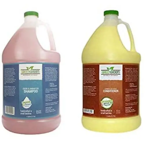 GreenGroom Odor Eliminator Shampoo and Green Groom Complete Coat Dog Conditioner Gallon | All Natural Ingredients, Concentrated 32 to 1, Crafted with Odortrol for Powerful Deodorization GreenGroom Odor Eliminator Shampoo and Green Groom Complete Coat Dog Conditioner Gallon | All Natural Ingredients, Concentrated 32 to 1, Crafted with Odortrol for Powerful Deodorization