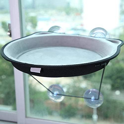 Wallfire Cat Bed Window Suction Cup Hanging Nest, Pet Cat Hammock, Saving Hanging Nest Resting Seat Pet House Windowsill Hammock (Grey)