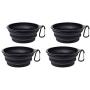 JPs Exchange Collapsible Dog Bowl, Portable and Foldable with Caribiner Clip for Travel (4 Pack)