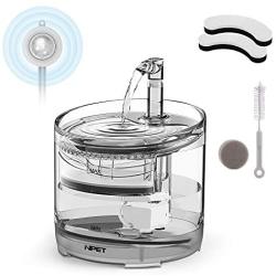 NPET Cat Drinking Fountain WF050, Brushless Ultra Quiet Pump, 1.5L Pet Fountain with Faucet Outlet, 1 Sensor Switch, 2 Filters