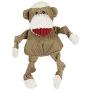 HuggleHounds Plush Corduroy Durable Squeaky Knottie Dog Toy for Aggressive Chewers