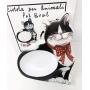 Dolce La Vita Natural Melamine Cat Dish with Box Size 8.5''x9.5''x1.5''Import from Italy