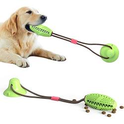 WLHOPE Dog Chew Toys for Aggressive Chewers Medium Large Breed Suction Cup Interactive Puzzle Tug of War Pull Toy Puppy Teeth Cleaning (Green)