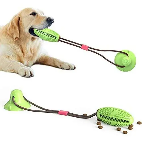 WLHOPE Dog Chew Toys for Aggressive Chewers Medium Large Breed Suction Cup Interactive Puzzle Tug of War Pull Toy Puppy Teeth Cleaning (Green) WLHOPE Dog Chew Toys for Aggressive Chewers Medium Large Breed Suction Cup Interactive Puzzle Tug of War Pull Toy Puppy Teeth Cleaning (Green)