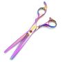 7.0in Titanium Professional Dog Grooming Scissors Set,Straight & Thinning & Curved Scissors 4pcs Set for Dog Grooming(Pink)