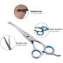 Vhabob Dog Grooming Scissors set with Safety Round Tips, Sharp and Durable Dog Scissors for Grooming - Thinning, Straight, Curved dog Shears and Comb for Cat Pet