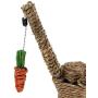 Litewood Pet Climbing Tree Toy Cat Rattan Grass Scratcher Bunny Fun Tree Rabbit Toy Small Animal Climbing Frame Activity Center with Carrot for Cat Rabbit Hamster