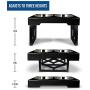 Pet Zone Designer Diner ADJUSTABLE Elevated Dog Bowls - Adjusts To 3 Heights, 2.75”, 8'', & 12 (Raised Dog Dish with Double Stainless Steel Bowls)
