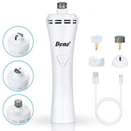 Dono Dog Nail Grinder Upgraded-Professional 3-Speed Electric Dog Nail Clippers Trimmer with 2 Grinding Wheels Portable &Rechargeable Painless Paw Trimmer for Small Medium Large Dogs & Cats