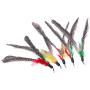 MOMU 5PCS Handmade Natural Feather Cat Toy Da Bird Refills Interactive Teaser Sticks