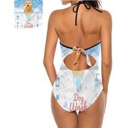 Two Piece Sexy Swimsuit Dog Silhouette Great for Trip to Hawaii