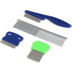 SBYURE Dog Tear Stain Remover Combs,Set of 4 Dog Grooming Comb,Tear Stain Remover for Dogs,Stainless Steel Grooming Dog Cat Comb Tool