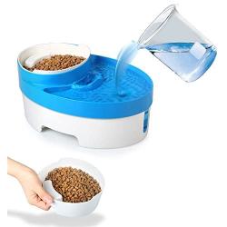 Dog Water Fountain Automatic Pet Cat Food Bowl Feeder Tray Scoop Utensil Filter