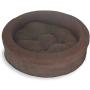 FurHaven Pet Dog Bed | Snuggle Terry & Suede Cup Pet Bed for Dogs & Cats, Camel, 18-inch