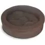 FurHaven Pet Dog Bed | Snuggle Terry & Suede Cup Pet Bed for Dogs & Cats, Camel, 18-inch