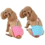 KOESON Female Dog Diapers, Reusable Washable Pet Sanitary Pants, Elastic Suspender with Adjustable Button and Polka Dots Print for Small and Medium Girl Doggy, Pack of 2