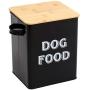 Pethiy Dog Food and Treats Storage tin Containers Set with Scoop for Dogs-Tight Fitting Wood Lids-Coated Carbon Steel-Storage Canister Tins