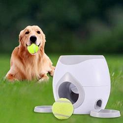 LFOZ Pet Smart Automatic pet Feeder Fetch Tennis Ball Launcher Dog Training Toys Interactive Throwing Ball Machine Dog Feeder