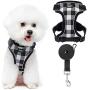 Puppy Harness and Leash Set - Reflective Small Dog Vest Harness for Walking, Classic Plaid Harness with Escape Proof Buckle, Soft Mesh Jacket for Puppies, Cats