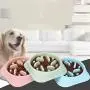 QUMENEY Dog Slow Feeder, Non-Slip Puzzle Pet Slower Food Feeding Dishes, Durable Preventing Choking Fun Dog Bowl for Small and Medium Sized Dogs