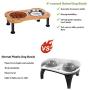 Elevated Dog Bowls,Unique Bone Shape Bamboo Raised Pet Bowls&Cats Dogs Food and Water Stand Pet Feeder with 2 304 Stainless Steel Bowls,Perfect for Pets Puppy Small Dogs Cats(Patent Pending)