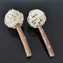 ocijf179 Cat Toy Pet Cat Kitten Wood Matatabi Bell Rattan Ball Snack Stick Molar Chewing Toy - Wood Color