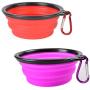 EWYO Collapsible Dog Bowl, 4 Pack Foldable Dog Travel Bowl,Pet Pop-up Food Water Feeder Foldable Bowls with Carabiner Clip