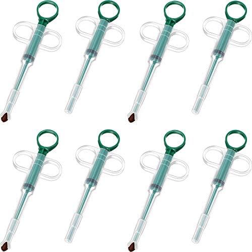 Nuanchu 8 Pieces Pet Syringe Pet Pill Syringe Pet Feeding Syringe Cat Pill Shooter Small Pills Pet Pill Dispenser Syringe Feeders for Cats, Dogs and Small Animals (Green)