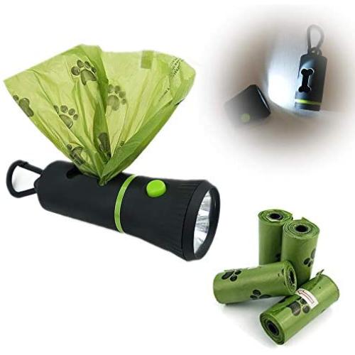BINTECH 2PCS Poop Bag Holder, Dog Poop Bag Dispenser, Waste Bags Dispenser with Led Flashlight, Dog Waste Bag Holder, Poopbags Dispenser for leash, Includes 2 Roll(15 Bags Per Roll) BINTECH 2PCS Poop Bag Holder, Dog Poop Bag Dispenser, Waste Bags Dispenser with Led Flashlight, Dog Waste Bag Holder, Poopbags Dispenser for leash, Includes 2 Roll(15 Bags Per Roll)