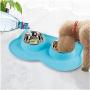 Pawise Dog Bowls Double Stainless Steel Bowls with Non-Skid Removable Silicone Mat Cat Bowls (Color Random)