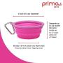 Prima Pets Collapsible Silicone Food & Water Travel Bowl with Clip for Dog and Cat, Small (1.5 Cups) & Large (5 Cups)