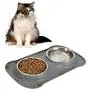 Hoping PET Bowl-No Spill Dog Bowl Non Slip Silicone Mat Dog Water Food Bowl Double Stainless Steel Cat Bowl Dish Puppy Bowl for Cat Dog Feeding Hoping PET Bowl-No Spill Dog Bowl Non Slip Silicone Mat Dog Water Food Bowl Double Stainless Steel Cat Bowl Dish Puppy Bowl for Cat Dog Feeding