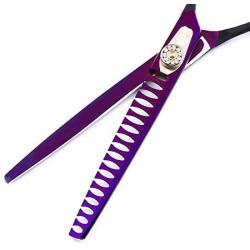 Purple Dragon 7.0/8.0 inch Pet Grooming Hair Cutting Scissors and Dog Chunker Shears - Japan 440C Stainless Steel for Professional Pet Groomer or Family DIY Use