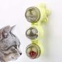 ocijf179 Pet Toy Kitten Turntable Spinning Windmill Sucker Funny Interactive Cat Toy Pet Supply - Green