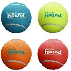 Outward Hound Squeaker Ballz & Tennis Ballz - Squeaking & Fetching Tennis Ball Dog Toys