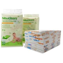 Newclears Baby Disposable Underpads Breathable Incontinence Diaper Changing Pads, 20 Count/Pack (23x36 - 2pack(40 Count))