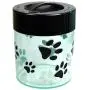 Pawvac 2.5 Pound Vacuum Sealed Pet Food Storage Container; Black Cap & Clear Body/Black Paws Pawvac 2.5 Pound Vacuum Sealed Pet Food Storage Container; Black Cap & Clear Body/Black Paws