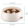 Flexzion Dog Bowl Slow Feeder, Anti-Gulping Pet Slower Feed Bowls (1.5-4 Cups) Size Capacity Food Container Dish with Raised 3 Column Design for Wet Dry Food Small Breed Puppy Animal Slow Down Eating