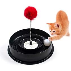 Roamwild Scratcher Play Set for Cats Scratching Pad & Cat Toy Cat Lounge & Interactive Ball Toys Product with Rotating Catnip Compartment