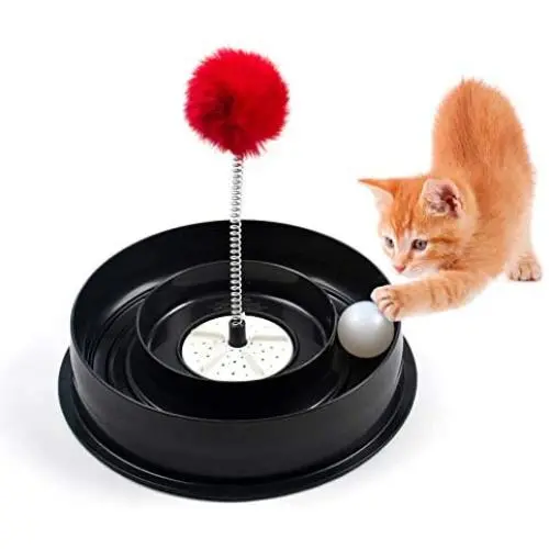 Roamwild Scratcher Play Set for Cats Scratching Pad & Cat Toy Cat Lounge & Interactive Ball Toys Product with Rotating Catnip Compartment