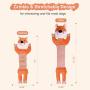PETSVILLE Extra Long Stuffing Free Body Squeaky Plush Dog Toy Pet Chew Toys with Cute Animal Design (2 Pack / Set, Fox & Cow)