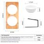 FUKUMARU Elevated Cat Ceramic Bowls, Small Dog 15° Tilted Raised Food Feeding Dishes, Solid Bamboo Water Stand Feeder Set for Cats and Puppy