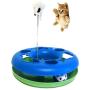 DINY Home & Style Mouse and Ball Cat Toy Sturdy Base with a Plush Mouse and Rolling Ball