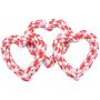 Barleygoo 3PCS Valentines Day Dog Rope Toys Heart Shaped Durable Chew Toy for Small to Medium Dogs