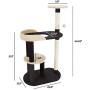PETMAKER Cat Tree 3 Tier with 2 Scratching Posts, 42.25'', Black and Tan